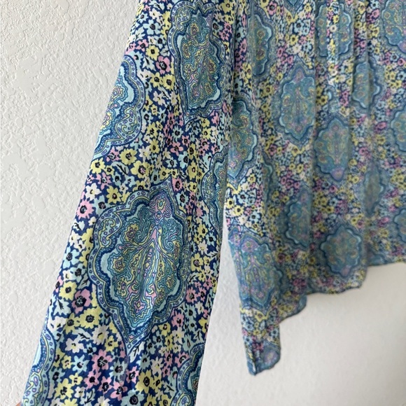 Talbots Blue and Pink Patterned Blouse - Picture 6 of 10